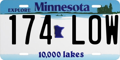 MN license plate 174LOW