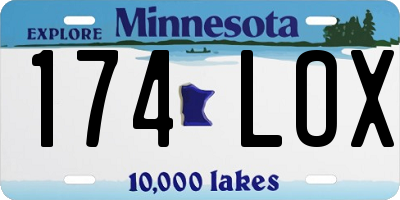 MN license plate 174LOX