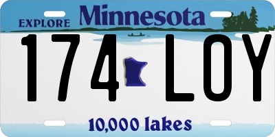MN license plate 174LOY