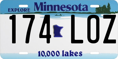 MN license plate 174LOZ