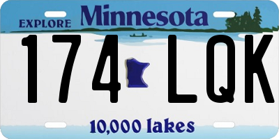 MN license plate 174LQK
