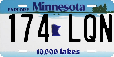 MN license plate 174LQN
