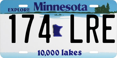 MN license plate 174LRE