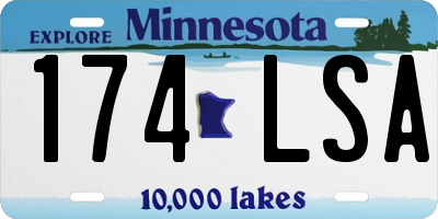 MN license plate 174LSA