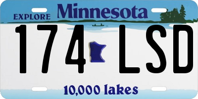 MN license plate 174LSD