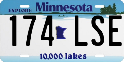 MN license plate 174LSE