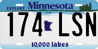 MN license plate 174LSN