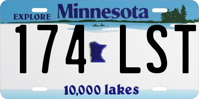 MN license plate 174LST