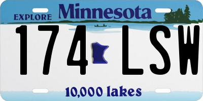 MN license plate 174LSW