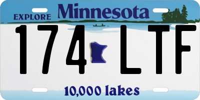 MN license plate 174LTF