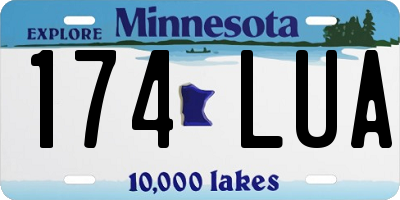 MN license plate 174LUA