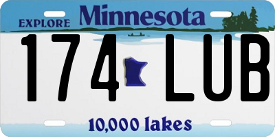 MN license plate 174LUB