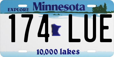 MN license plate 174LUE