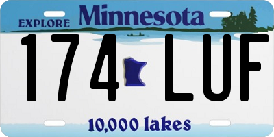 MN license plate 174LUF
