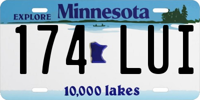MN license plate 174LUI