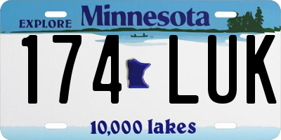 MN license plate 174LUK