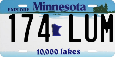 MN license plate 174LUM
