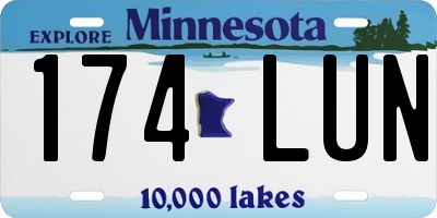 MN license plate 174LUN