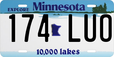 MN license plate 174LUO