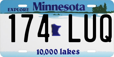 MN license plate 174LUQ