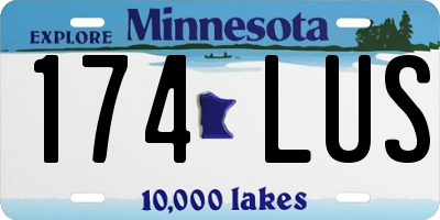 MN license plate 174LUS