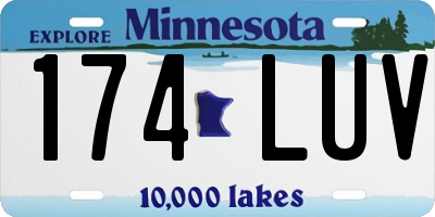 MN license plate 174LUV