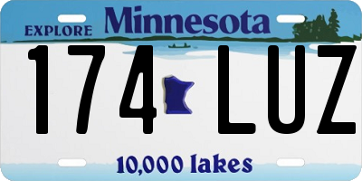 MN license plate 174LUZ