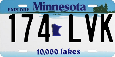 MN license plate 174LVK
