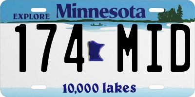 MN license plate 174MID