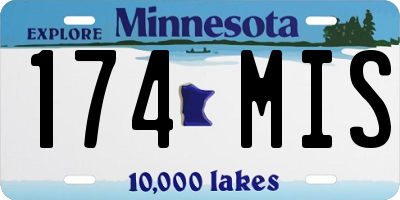 MN license plate 174MIS