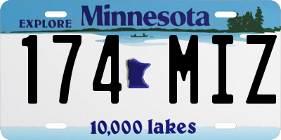 MN license plate 174MIZ