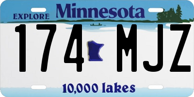 MN license plate 174MJZ