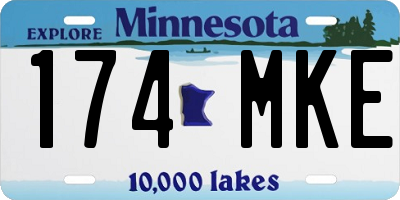 MN license plate 174MKE