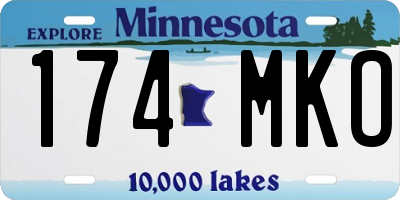 MN license plate 174MKO