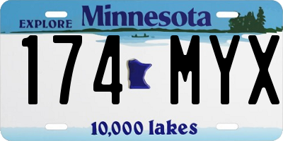 MN license plate 174MYX