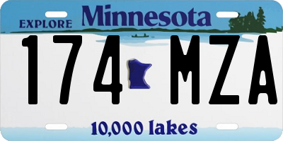 MN license plate 174MZA
