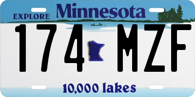 MN license plate 174MZF
