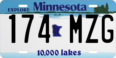 MN license plate 174MZG