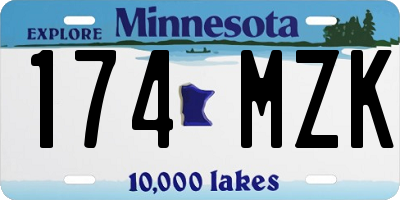 MN license plate 174MZK