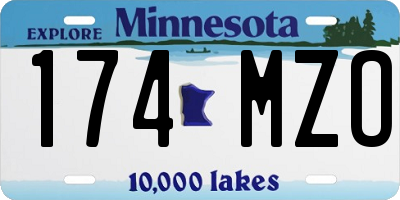 MN license plate 174MZO
