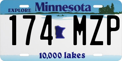 MN license plate 174MZP