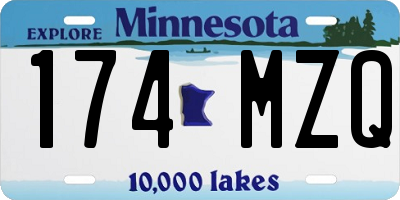 MN license plate 174MZQ