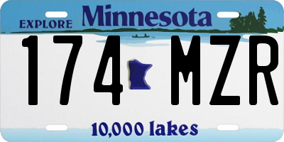 MN license plate 174MZR