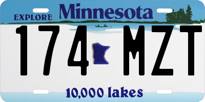 MN license plate 174MZT