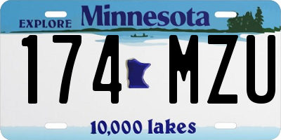 MN license plate 174MZU