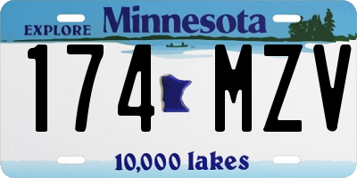 MN license plate 174MZV