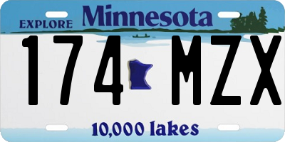 MN license plate 174MZX