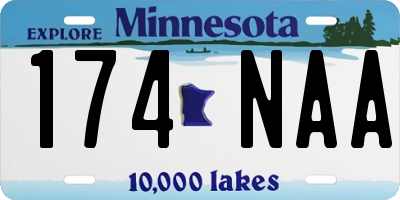 MN license plate 174NAA
