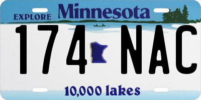 MN license plate 174NAC