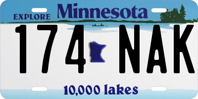 MN license plate 174NAK